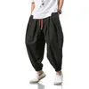 Zomer Stijl Harem Broek Mannen Chinees Casual Losse Katoen Linnen Sweatpants Jogger Streetwear Broek ABZ397 210715