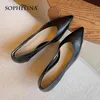 Sophitina wersja koreańska Proste biuro pani pompy miękkie skórzane oddychające buty grube obcasowe spiczaste palce moda kobiety buty AO600 210513