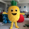 Costume della mascotte dell'ananas giallo di Halloween Personaggio dei cartoni animati di frutta di alta qualità Personaggio a tema anime Formato adulto Carnevale di Natale Festa di compleanno Vestito operato