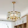 Rund kristall ljuskrona belysning vardagsrum sovrum hängande lampa lyx guld ljus armaturer AC 100-240V Gratis DHL