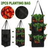 Strawberry Planting Growing Bag 10 Gallons Multi-mouth Container Bags Grow Planter Pouch Root Bonsai Plant Pot Garden Supplies 210615