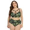 Damen-Badebekleidung, Bikini, 2021, Übergröße, 2-teiliges Set, luxuriöser zweiteiliger Designer-Badeanzug, Badeanzug, Armeegrün, Schwimmen für Frauen