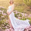 Fotografi Props Sexig Maternity Klänning Ärmlös Strapless Lace Maxi Klänning Gravid Klänningar För Foto Skjut Sommarklänning Q0713