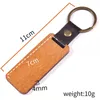 European and American personalized letter leather keychain beech wood key ring