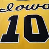 Nikivip Uomo # 10 B.J. ARMSTRONG Iowa Hawkeyes college maglia da basket giallo nero o personalizza qualsiasi numero maglie cucite