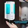 400ml Wall Mounted Soap Dispenser Líquido Líquido Automática Lavagem Home WC Loo Banheiro de Chuveiro Bomba Soap Distribuidor 211130