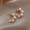 Elegant Drop Earring Luxury Pearl Hoop örhängen för Woman Fashion Wedding Party Jewelry1244392