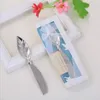 Butter fork wedding favors Cheese Tools spatula jam spreader knife dinner forks 13cm leaves handle PVC box table decoration RH3937