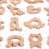 2021無料DHLブナ材製木動物象の形のティーンズ食品等級の赤ちゃんウッドリングTheher Diy看護のネックレスチャームペンダント