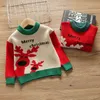 Maglione di compleanno per bambini nuovi invernali Maglione per bambini con collo rotondo natalizio in cartone animato per bambini addensato