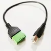커넥터 케이블, USB 2.0 B 남성 플러그 5 핀 / 웨이 암컷 볼트 나사 쉴드 터미널 플러그 가능 타입 어댑터 케이블 약 30cm / 2pcs