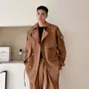 Mäns Jackor Män Bälte StreetWear Fashion Loose Casual Vintage Lastjacka Ytterkläder Man Japan Koreansk Trend Windbreaker Coat Overcoat Man