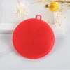 NewsILICONE Dish Bowl Cleaning Szczotka Wielofunkcyjna 5 Kolory Podkładka Scouring Pot Pan Wash Brushes Cleaner Kitchen Mycie Narzędzia EWB6446