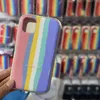2021 Custodie per cellulari in silicone arcobaleno per iPhone 13 12 11 x XR Cover posteriore con pacchetto al dettaglio