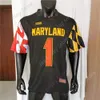 Maglia da calcio Maryland Terrapins NCAA College Stefon Diggs nera taglia S-3XL tutti cuciti da uomo giovanile