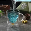 Dubbele Wall Glass Christmas Tree Star Cup Koffiekopje Melk Juice Mok Kerstmis Gift Creatieve Wishing Cups W-01250