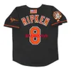 Custom Sewing Cal Ripken Jr. 2001 Black Jersey z łatką emerytalną Men Men Młodzież Kids Baseball Jersey XS-6XL