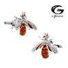 Igame Wasp Spinki do mankietów Gold-Color Quality Quality Mosiądz Crystal Design