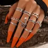 4 stks / set Statement Ring Set Antieke Tibetaanse Zilveren Gypsy Boho Knuckle Ringen voor Dames Retro Vintage Turkse sieraden Aneis Anillo