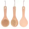 Dry Bath Body Brush Back Scrubber Anti-Slip Curto Wooden Hand Hand Natural Bristles Chuveiro Exfoliating Massager CG001