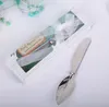 Leaf Shape Butter Knife Cream Cheese Zinc Alloy Pastry Tools Spreader Wedding Party Favors Silver Cake Butters Knifes SN4091