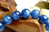 Commercio all'ingrosso 8mm Braccialetti di perline rotonde di cristallo con occhio di gatto in cianite blu naturale per braccialetti con ciondoli elasticizzati da uomo con perline, fili