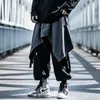 Techwear Hip Hop Men Women Harem Skirts Shorts Harajuku Skateboard Streetwear Black Pleated Apron Gothic Joggers Trousers Pants 210713