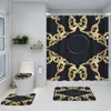 Animal Printed Waterproof Shower Curtains Hotel Bath Non Slip Mats Designer Anti Peeping Bath Curtain