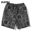 Elkmu hajuku streetwear shorts bandana paisley mönster mode sommar hip hop casual bottnar elastisk midja he917 210716