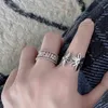 アロイフラワーインデックスフィンガーリトルデイジージオメトリ幅女性指輪韓国風開閉調節可能なリングG1125