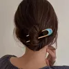 Moda Metal Hair Sticks Para Mulheres Shell Hair Clip Pins Minimalista U Forma Girls Hairpins Hair Bun Maker Headwear Acessórios