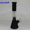 Silikon Beher Su Bong Siklon Percolator Petrol Tulları Hookah Kase Geri Dönüştürücü Cam Bongs Bükülmüş Boyun Işık Silikon Nargile