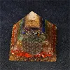 Sept Chakra Orgone Pyramide Cristal Orgonite Tour EMF Protection Méditation Reiki Guérison Générateur D'énergie Collection Cadeau