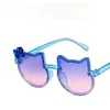 Moda Çocuklar Kedi Güneş Gözlüğü 2021 Yeni Kız Sevimli Karikatür Ilmek Açık Gözlük Bebek Çocuk UV Koruma Adumbral Gözlük B077