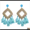 & Chandelier Jewelry Drop Delivery 2021 Trendy Personality Tassel Crochet St Rhombus Bohemian Delicate Dangle Earrings 1Um3V
