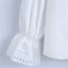 ZA Camicia bianca ricamata doppio petto da donna manica lunga a sbuffo vintage top estivi donna camicetta ricamata 210602