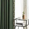 Занавес Drapes 2021 Китайский стиль современный минималистский Фугу Темно-зеленый свет роскошные свежие шторы для гостиной спальня спальня