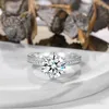 Wedding Rings Crown Six Claw 3.6 Carat Women's Imitation Diamond Dramatic Ring Luxury Jewelry