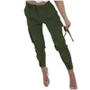 Women's Pants & Capris Women High-waisted Casual Trouse Matching Color Spliced Long Harem Skinny Fashion Pocket Zip Decoration Trousers