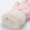 Pięć palców Rękawiczki 2022 Gruba kaszmirowa dwie warstwy zima dla kobiet śnieżynka z dzianiny wzór pełna palca narciarska ekran dotykowy rękawica
