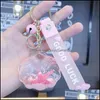 Keychains Mode Accessories Lovely Girl Heart Dream Shell Drijvende fles Cartoon Jelly Leather Rope Car Key Chain Bag Pendant Drop Delive