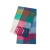 Women Plaid Scarf Winter Warm Shawl And Wraps Bandana Pashmina Female Foulard Long Thick Blanket Rainbow Hairy Bufanda 2021