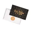 Bronzing Single Page Type Black Greeting Thank You Card Wedding Birthday Party Invitations Flower Shop Gift Blank Card