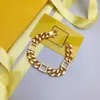 Designers Necklace luxurys gold chain bracelet thick chains letter square Necklace Bracelets temperament versatile jewelry good8564263