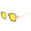 Millionaire Sunglasses Men's Retro Thick-Edged Metal Frame Trendy Sun Glasses Mirror Lenses 12 Colors