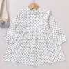 Spring Kids Girl Long Sleeve Wave Point Dress Infant Baby born Sweet Clothes 210521