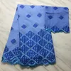 5Yards/pc Good Selling Flower Embroidery African Green Cotton Fabric Match 2Yards Net Lace For Blouse Set PL11510
