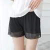 Shorts casuais femininos verão curto femme renda sexy malha branca preto camada dupla camada elástica meninas outono mulheres calcinha