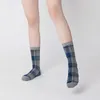 Heren sokken 1 paar Schotse geruite herfst en winter warme kleuren morandi mode trend wilde katoenen dames buis mannen