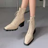 Bottines pour femmes chaussures épais talons hauts Cool botte courte Ins Style mode hiver chaussures pour dames taille 34-39